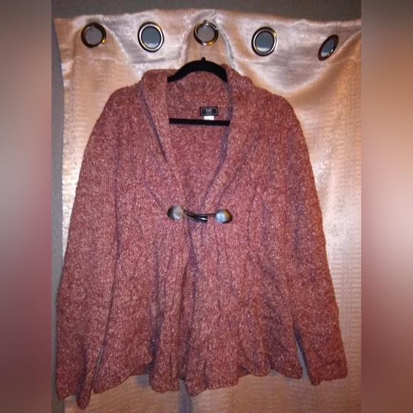 Maroon Cardigan Sweater. Size L - Picture 1 of 5